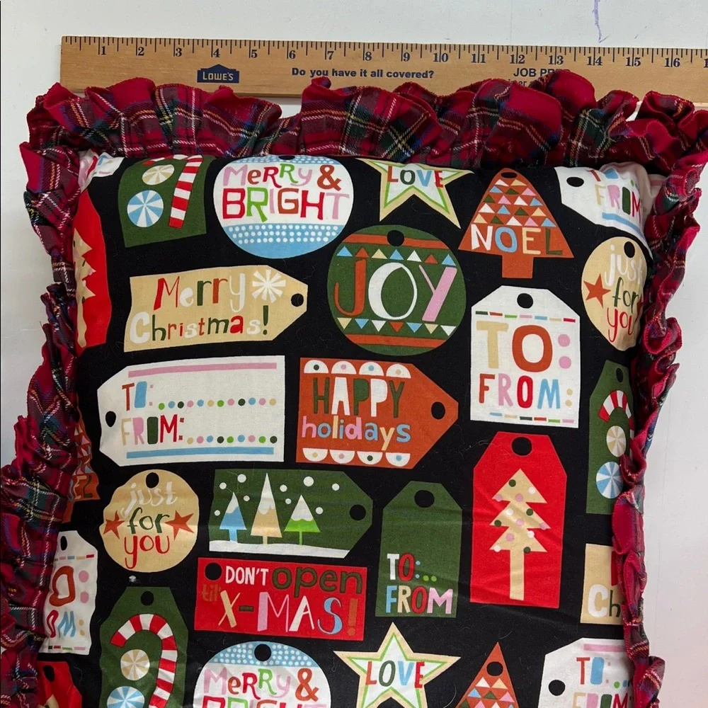 Handcrafted Festive Holiday Throw Pillows - Black and Red